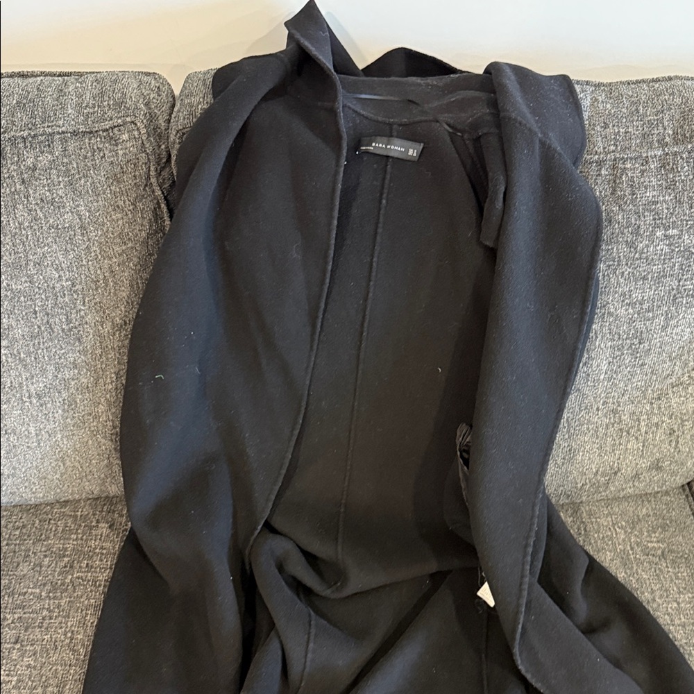 Zara Elegant Black Wool Coat